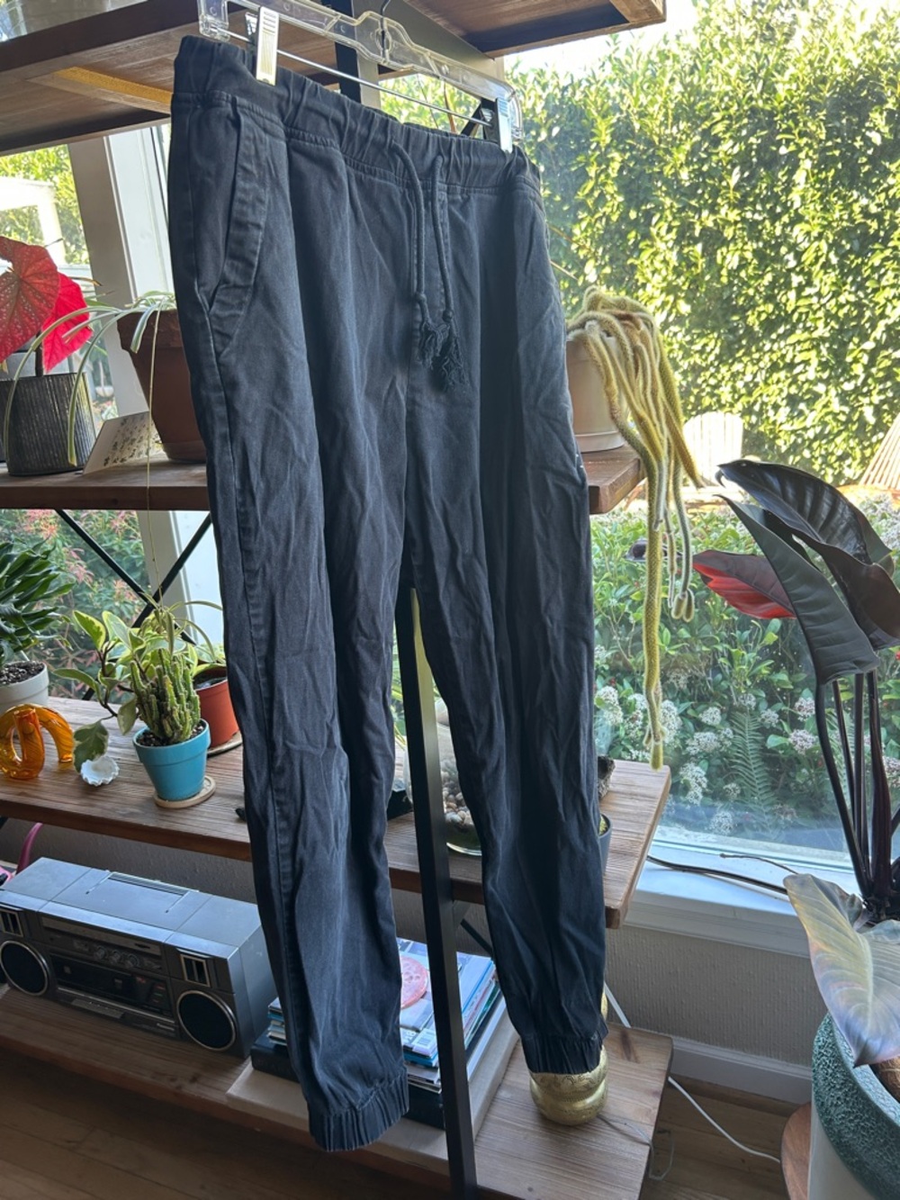 Elwood Black Elastic-Waist Drawstring Joggers